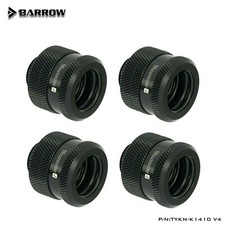 4 Pack Barrow G1/4" to 14mm Hard Tubing Compression Fitting 14mm OD Rigid Black
