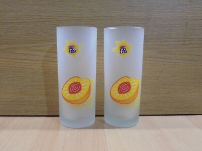 LIPTON ICE TEA PEACH ADVERTISIGN SET OF TWO BLUR GLASSES