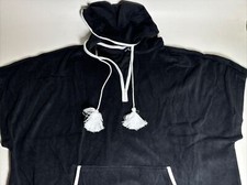 Lands End Terry Cover Up Size Small Medium Black Hooded NWOT