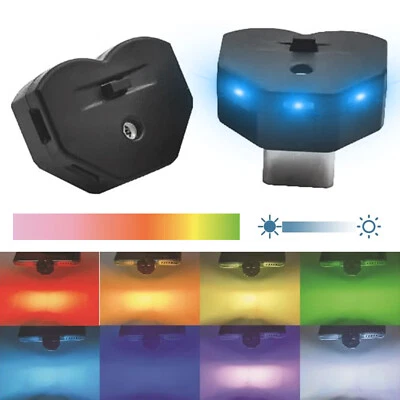 2x Mini USB LED Licht Auto Innenraum Atmosphäre Umgebungslampe 8-Farbverläufe - Bild 1 von 4