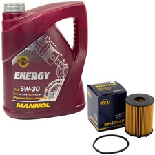 Motoröl Set 5W-30 5 Liter + Ölfilter SH 4794 P für Opel Corsa Suzuki Swift III