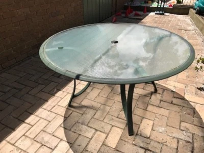 Round Glass Top Outdoor Table Dining Furniture Gumtree Round Glass Top Outdoor Table