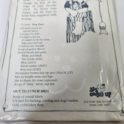 DOG DAYS Home Wood Critters Pattern Wooden Dog Out To Lunch Fishing Pole - Picture 4 of 5