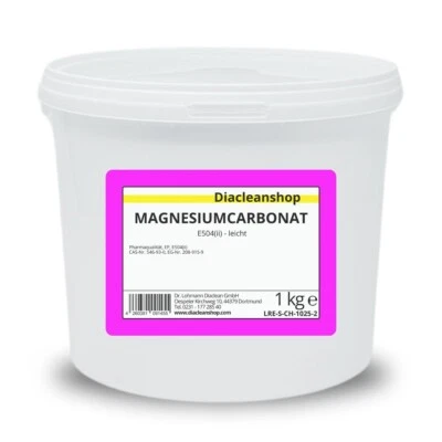 DIACLEANSHOP Magnesia Chalk Magnesiapulver Magnesiumcarbonat - Pharmaqualität 1kg