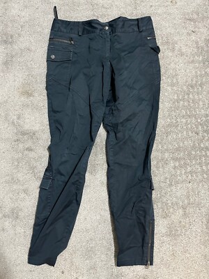 Ted Baker Paris Women’s Black Cargo Corduroy Skinny Pants Ankle Zipper 