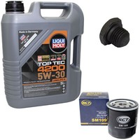 MotoröL Set 5W-30 5 Liter + ÖLfilter SM 109 + Schraube FüR Opel Corsa Kadett D