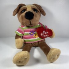 Dan Dee Tan Puppy Dog Red Heart Floppy Plush Valentine Love Stuffed Animal