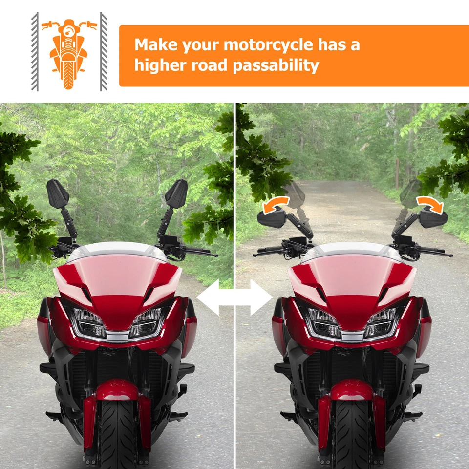 Espejos retrovisores plegables Adventure moto para Suzuki DR200 350 DR650 DRZ400 Foto 4 de 4