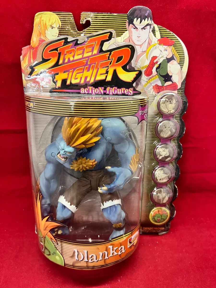 Street Fighter Action Figures Blanka 1999 Carded Capcom Blue Variant