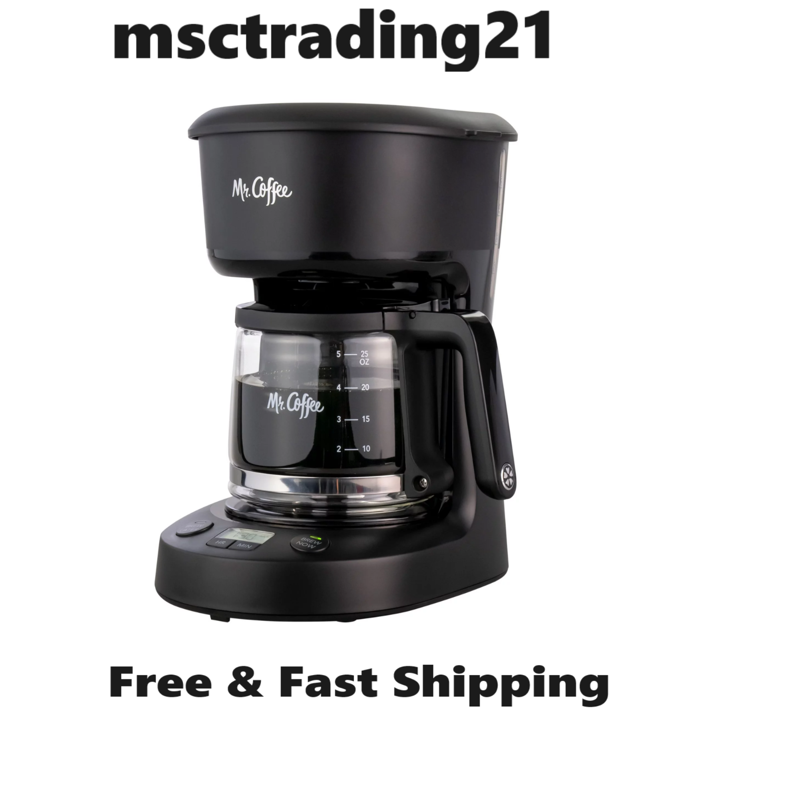 Mr. Coffee 5Cup Programmable Coffee Maker, 25 oz. Mini Brew, Black