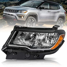 Halogen Headlight for 2017-2021 Jeep Compass OE Style Lamp Left Driver Side LH