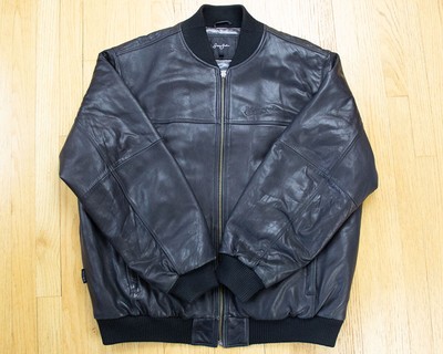 sean john leather bomber jacket