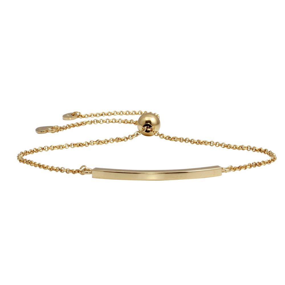 Sterling Silver Curve Bar Lariat Bracelet