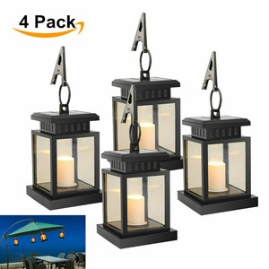 Candle Lantern Solar Led Light Waterproof Hang Lamp Outdoor Garden