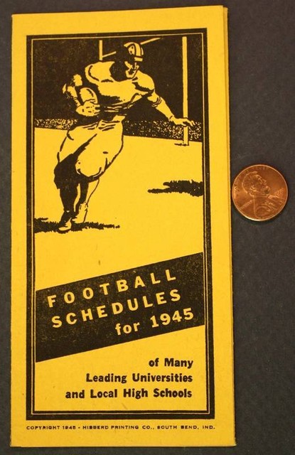 1944 45 South Bend Indiana High School College Football Schedule 