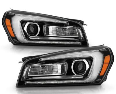 Pair LH&RH 2013-2016 GMC Acadia Halogen Type LED Tube Projector Headlights Set