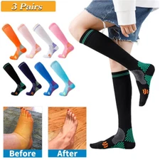 3Pack Diabetic Compression Socks Medical Stockings For Varicose Veins Edema Sock