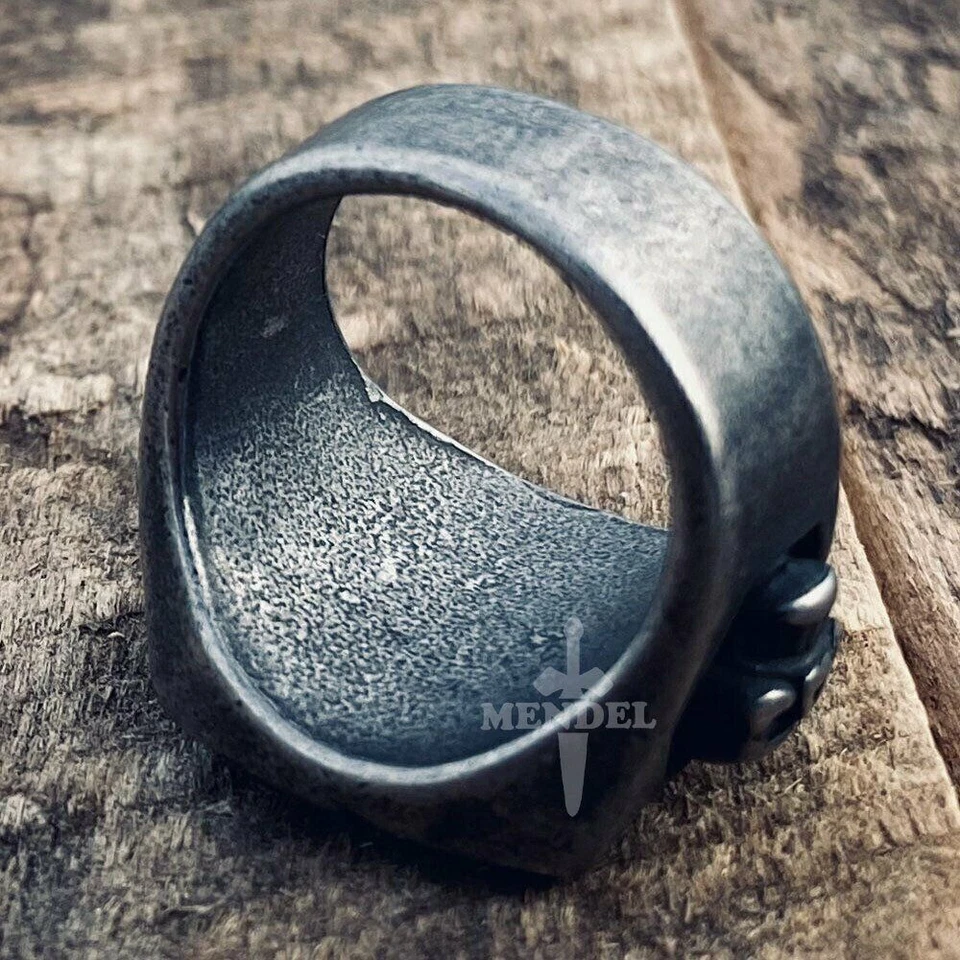 MENDEL Gothic Mens Biker Skull Number 13 Ring For Men Stainless Steel Size 7-15 - Image 3 of 4