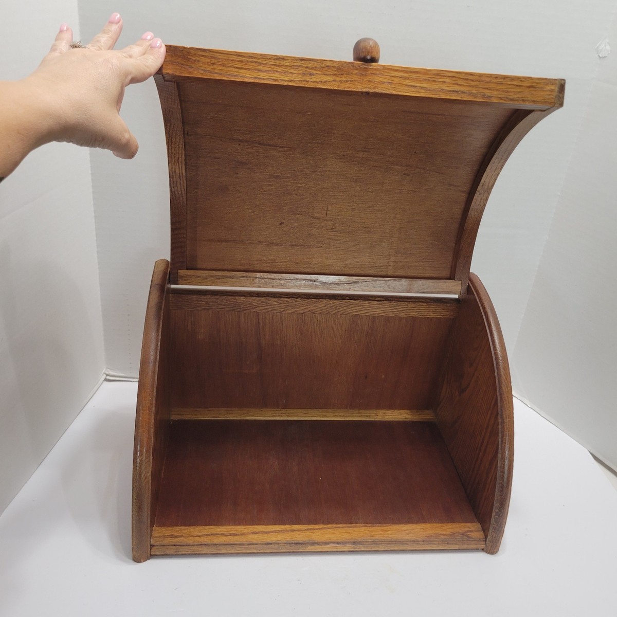 Vintage Wood Bread Box With Vinyl Decal Cottage Core Granny Core
