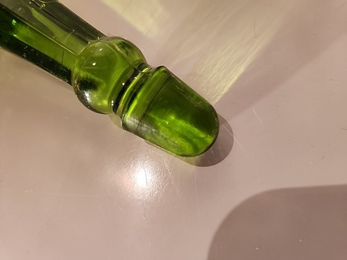 6.75" L.E.Smith Moon & Stars Green Glass Center Epergne Vase "ONLY" Very Good - Picture 5 of 6