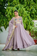 Designer Anarkali Gown Indian Wedding Party Wear Silk Drees Festival Wear Drees