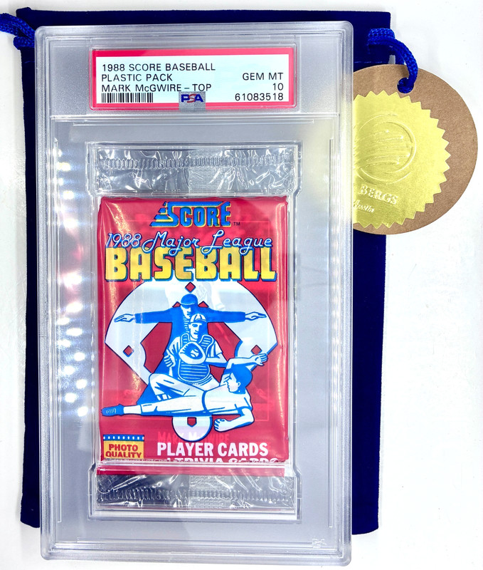 1988 SCORE BASEBALL PLASTIC PACK MARK McGWIRE ON TOP PSA 10 GEM MINT PSA ENCASED