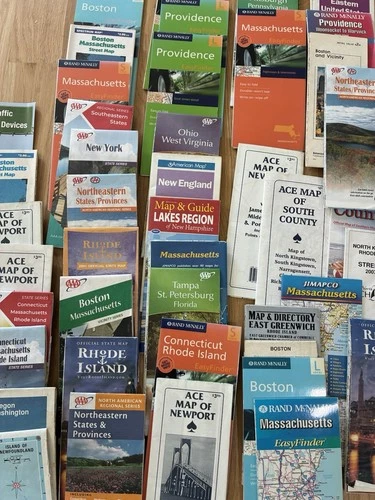 Lot of 78  Vintage USA Road Maps - New England, Oregon, Chicago, Tamps,USA, etc. image 15