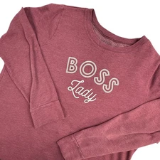 Lane Bryant Women's Burgundy "Boss Lady" Graphic Sweatshirt Size 14/16