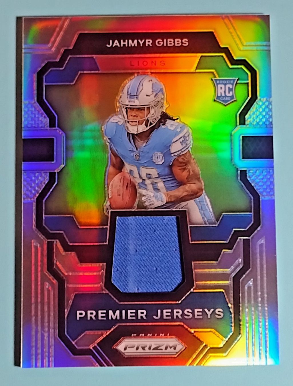 2023 Prizm Jahmyr Gibbs ROOKIE RC Premier Jerseys Silver PRIZM GU Jersey  RELIC