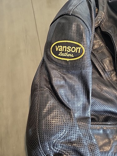 Vanson Black Leather Motorcycle Jacket Size 46 - Picture 4 of 7