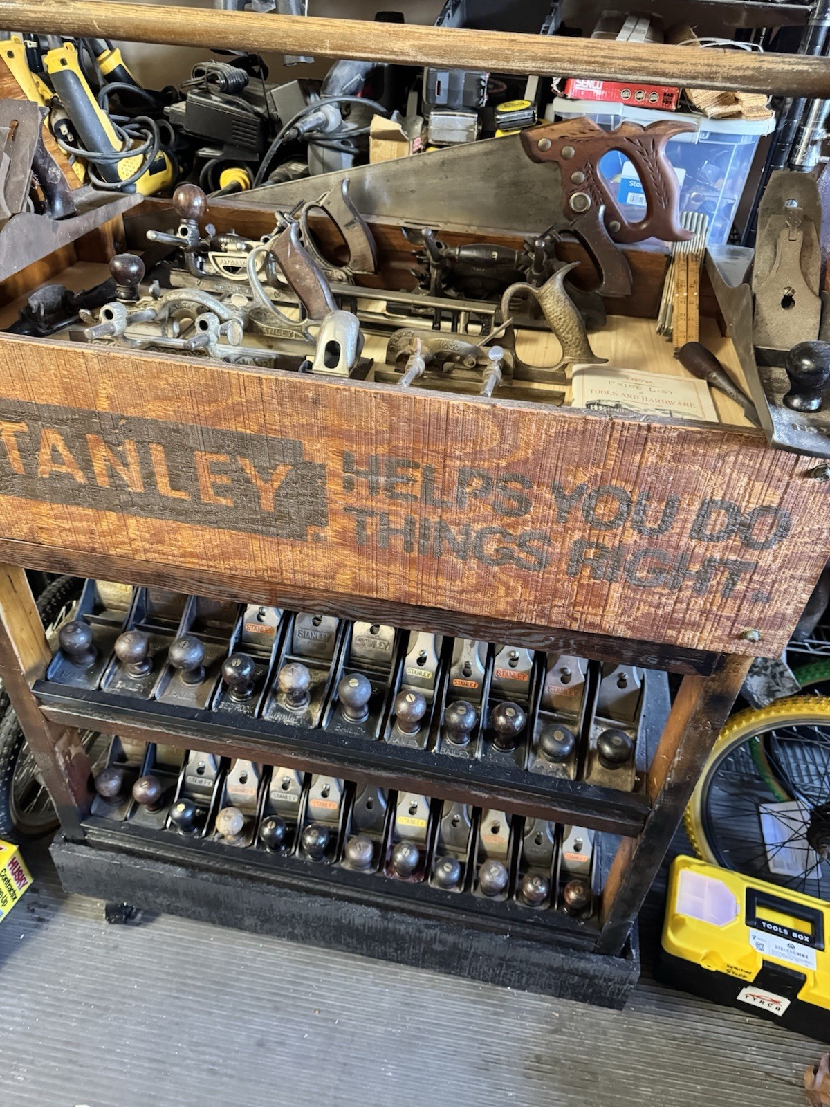 Stanley Plane Collection And Vintage Stanley Display Rack