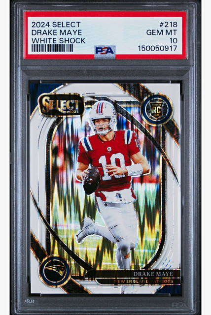 Panini 2024 Select Drake Maye #218 White Shock🔥Prizm Club Level /199 RC PSA 10