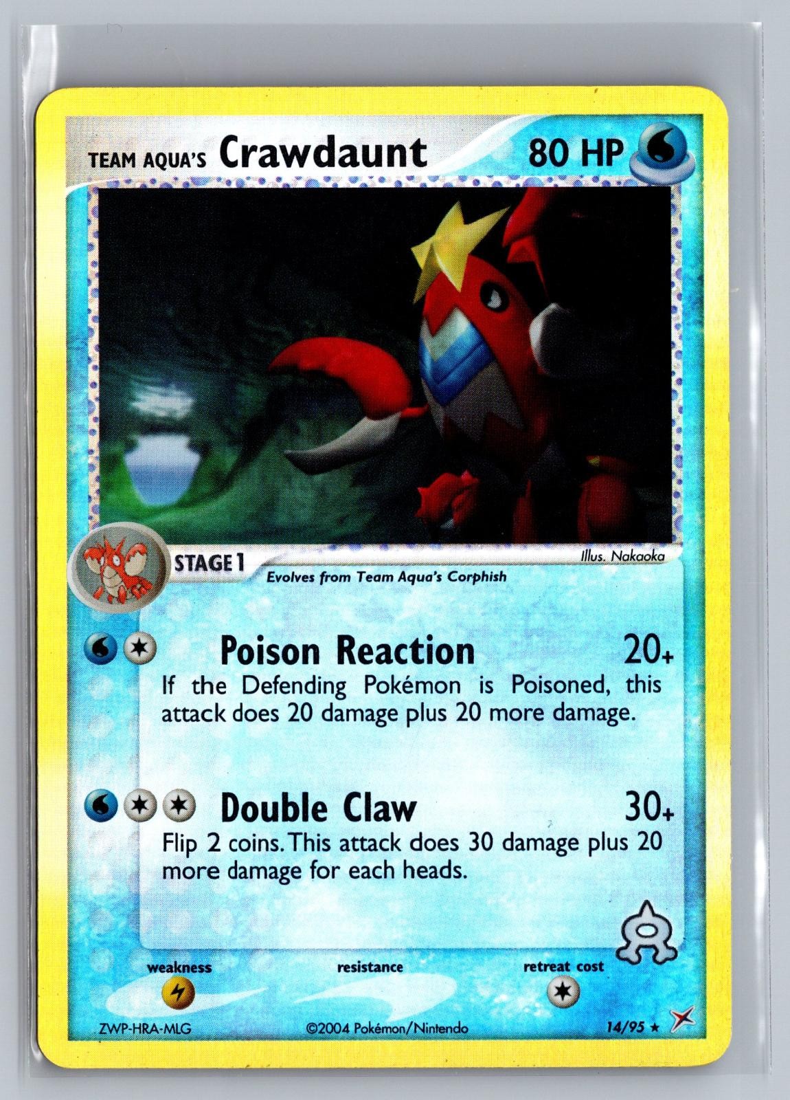 Team Aqua's Crawdaunt 14/95 Rare Team Magma vs Team Aqua Pokemon Reverse Holo NM