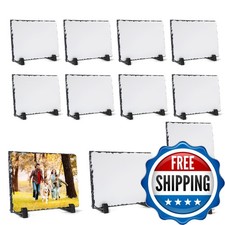 Youke Ola 12 Pack Sublimation Slate Blank Rock Stone Photo Rectangular Frame