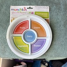 Munchkin Balanced Meal Toddler Plate Multicolor Sections Dishwasher Safe BPA-Fr  