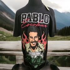 NWT Reason Embroidered Pablo Escobar T-Shirt Don Pablo Colombia Black 2xl XXL NWT Reason Embroidered Pablo Escobar T-Shirt Don Pablo Colombia Black 2xl XXL