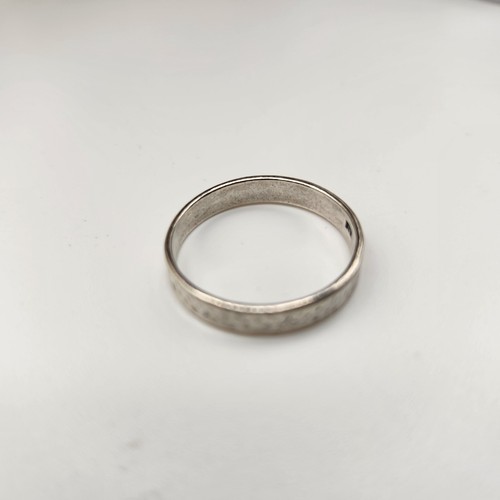 925 Sterling Silver Hammered Band Ring Size 10 Artisan Rustic Textured...