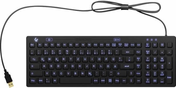 Keysonic KSK-6031 INEL-B, Schwarz, Usb, DE Kompakt Hygiene-Industrietastatur-image