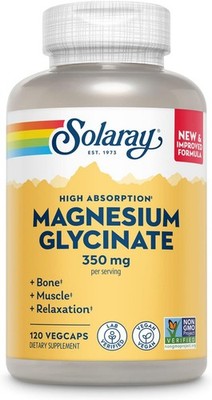 Solaray Magnesium Glycinate, Fully Chelated Bisglycinate with BioPerine, High Ab