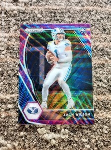 2021 Panini Prizm Draft Picks Collegiate #105 Zach Wilson BYU Purple Wave