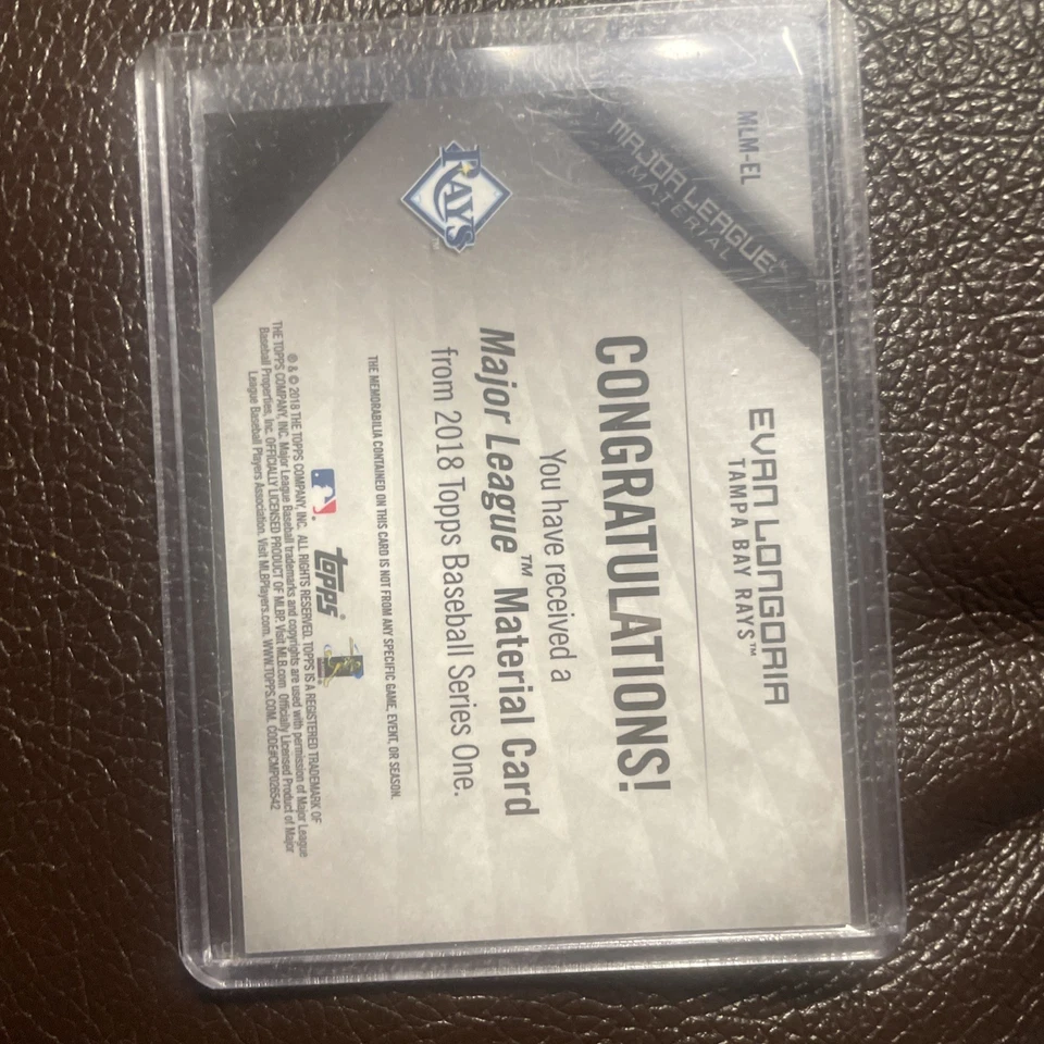 2018 Topps - Major League Material Series 1 Evan Longoria #MLM-EL (MEM) - Image 2 of 2