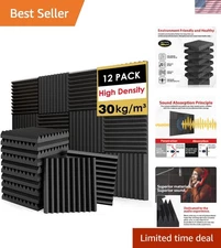 Transform Noise into Clarity with 12 Pack Acoustic Foam Panels - Rapid Expansion