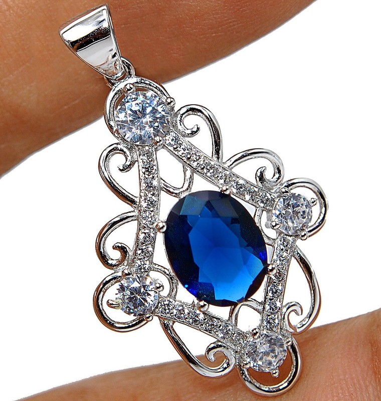 3CT Heat Treated Kyanite 925 Sterling Silver Pendant Jewelry LV4-8