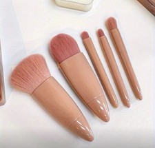 Portable Mini Makeup Brush Set Travel Cosmetic Brushes Kit with Case Mirror