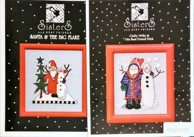 Chilly Willy & His Best Friend Nick & Santa & the big Flake cross stitch Sisters