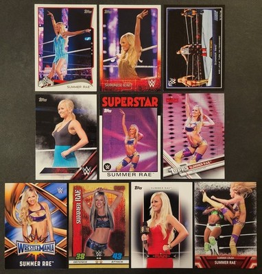 Lot of 10 Different SUMMER RAE Wrestling Cards WWE 2014-2017 WRE2214