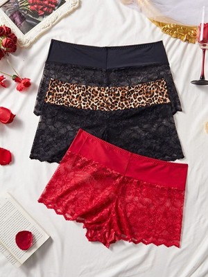 3 teiliges Set Plus Size Damen Unterwäsche mit Spitze im romantischen Billig24