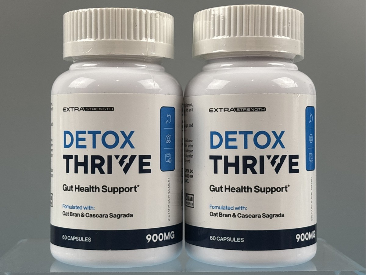 DET o２bottlesdetox 2x Bottles Detox Thrive Gut Health Support 900 MG 120 Caps; New