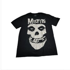 Rock Band Misfits Classic Skull With Logo Black Tee Shirt Large Classic