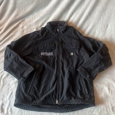 Carhartt Jacket Mens Large Black Softshell Windbreaker Zip J176 BLK See Photos